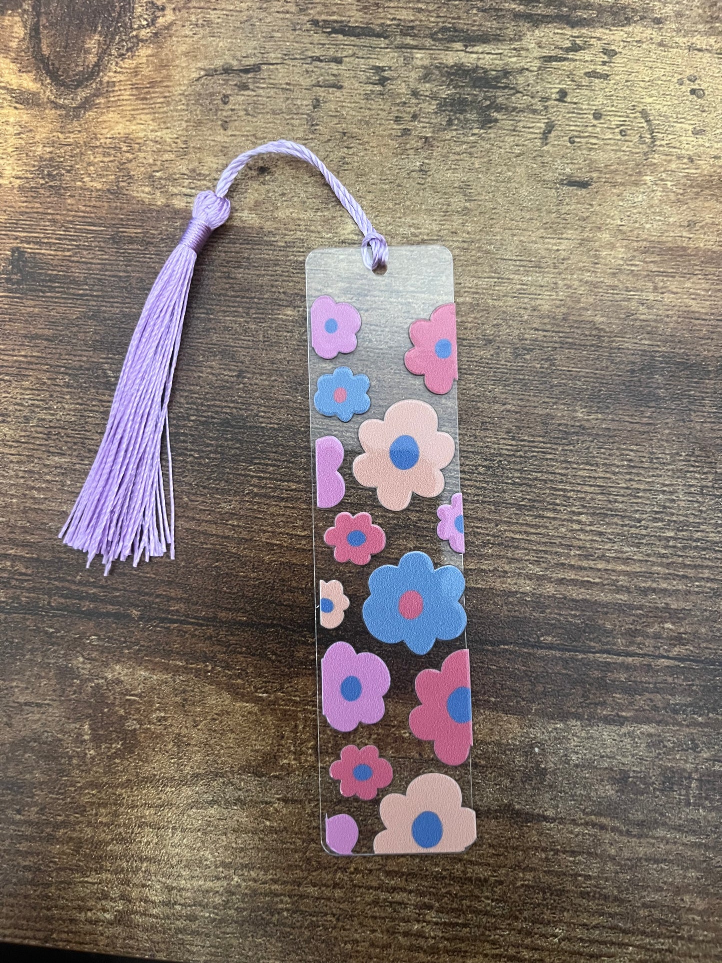 Colorful flowers bookmark