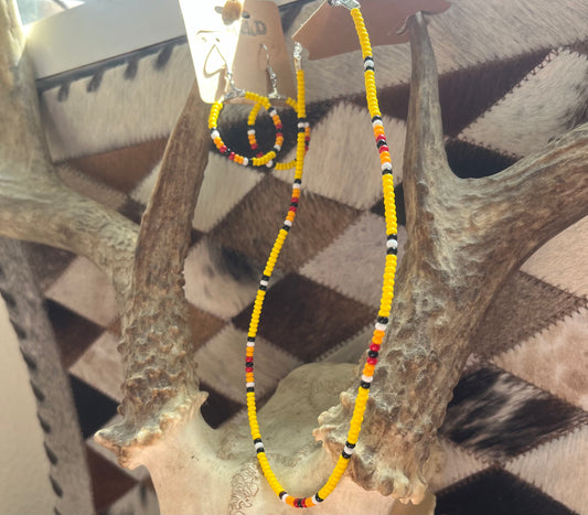 Desert snake choker necklace and earrings set