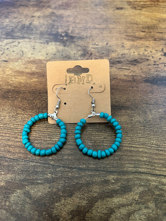 Turquoise hoop earrings