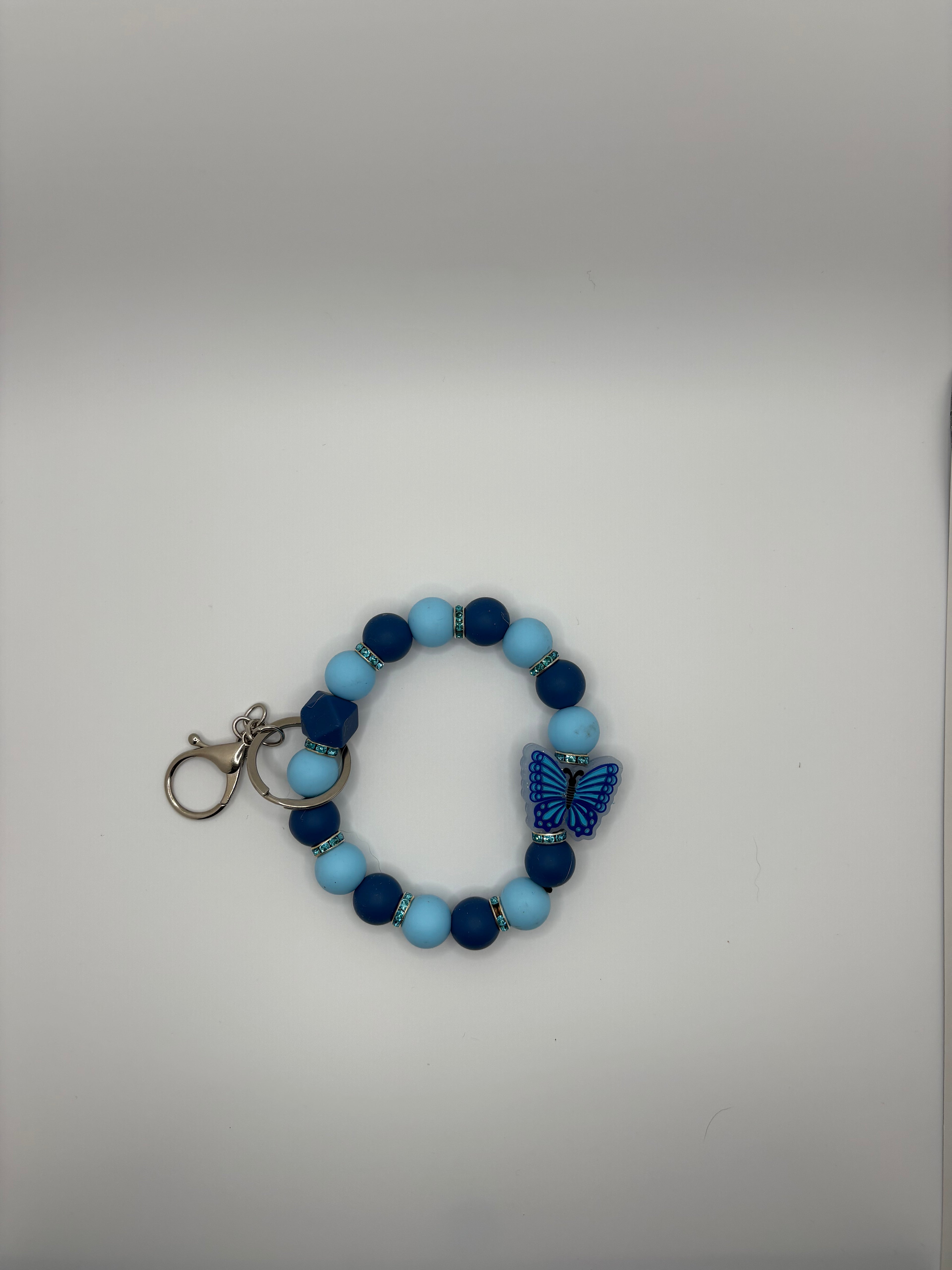 blue butterfly wristlet