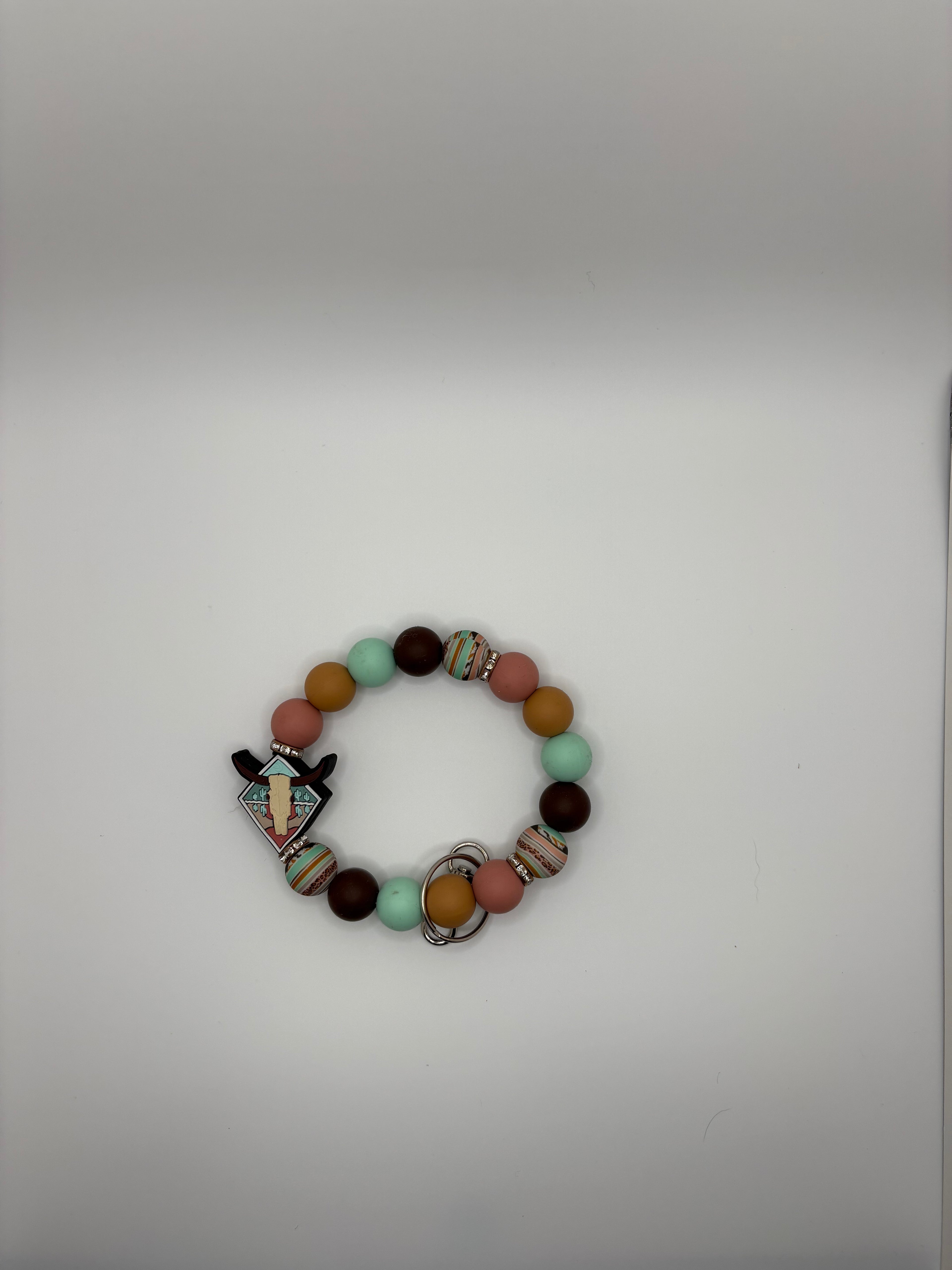 boho cow skull wristlet