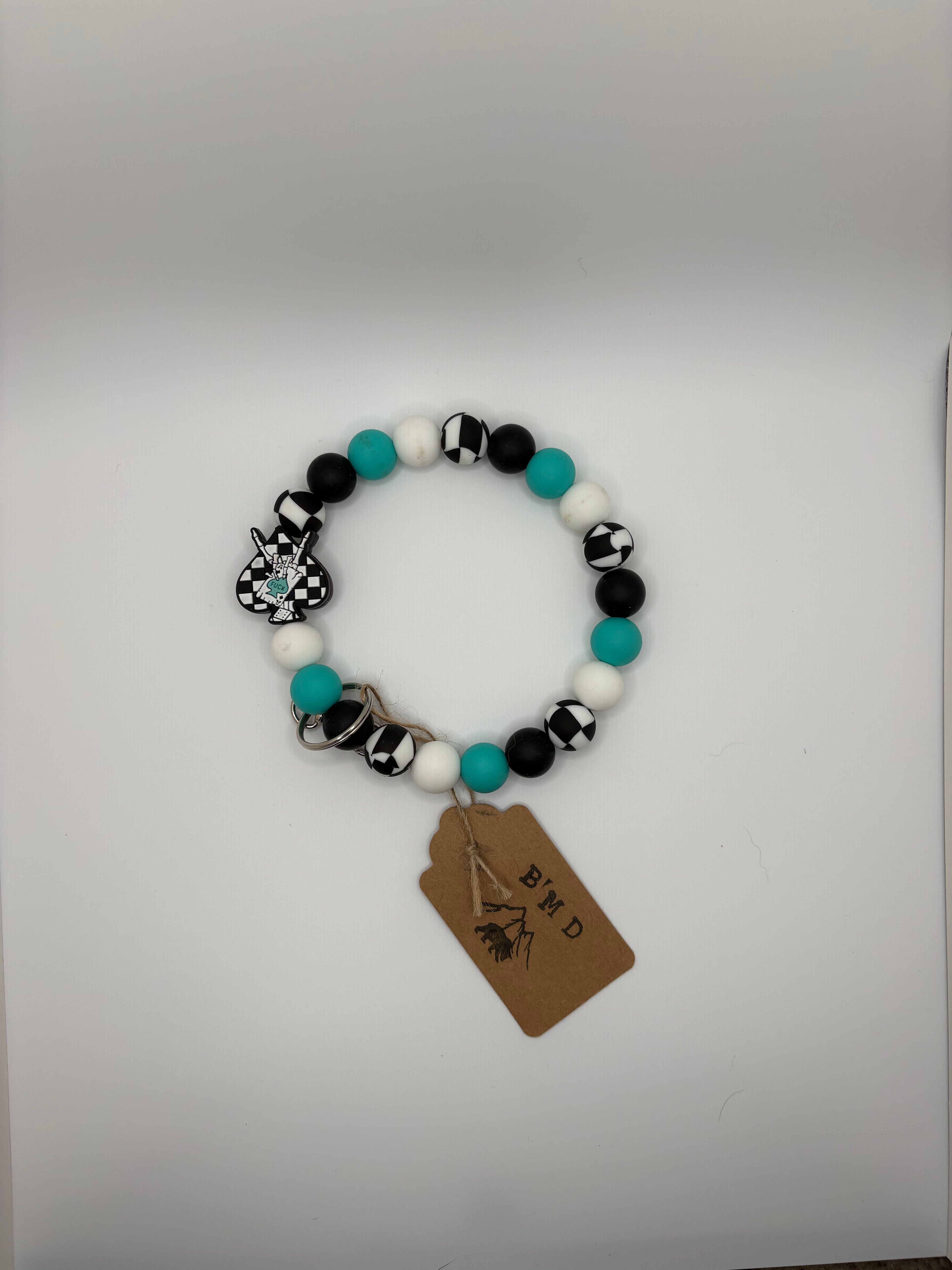 checkered spade wristlet