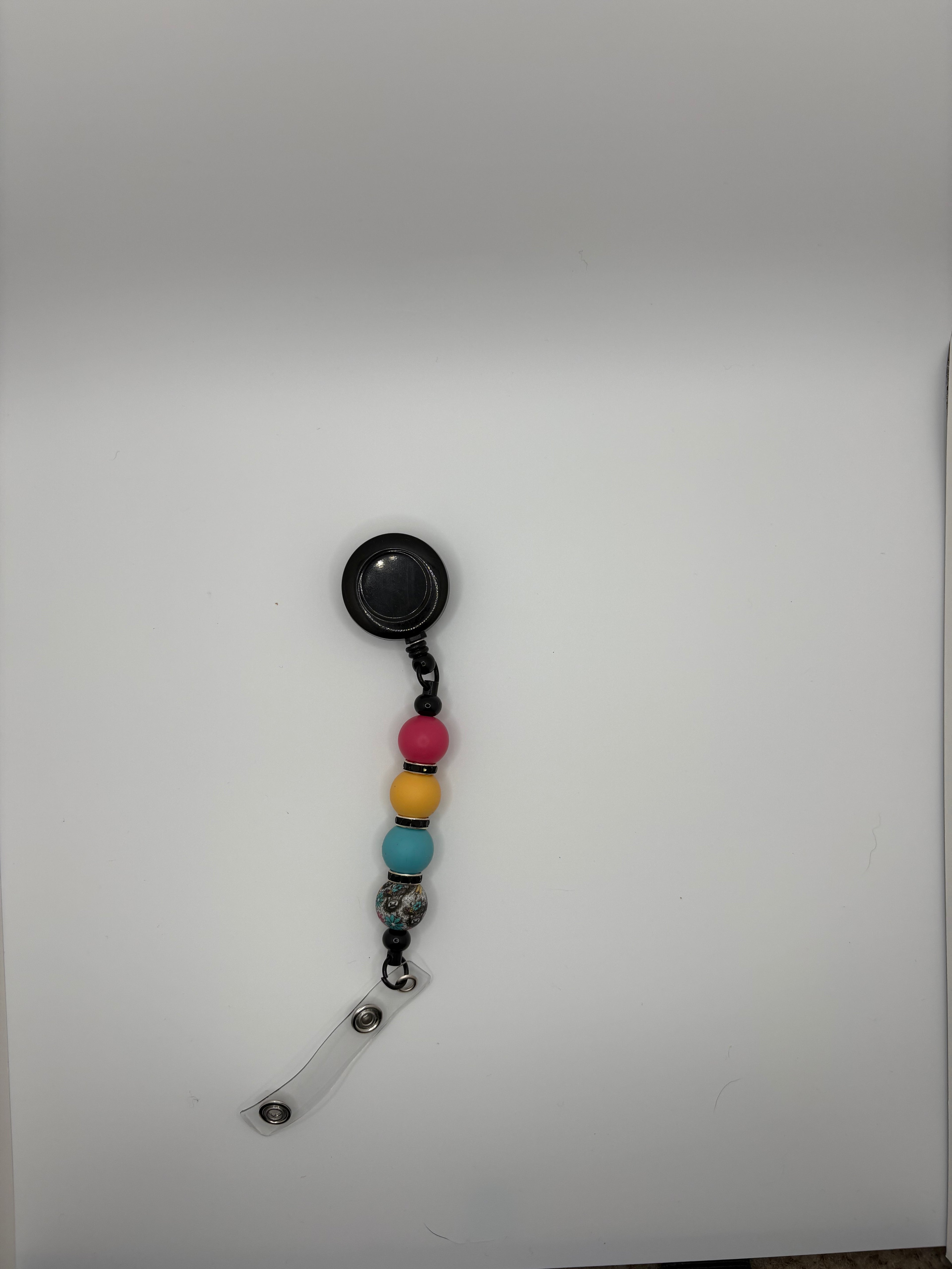 flower cow print badge reel