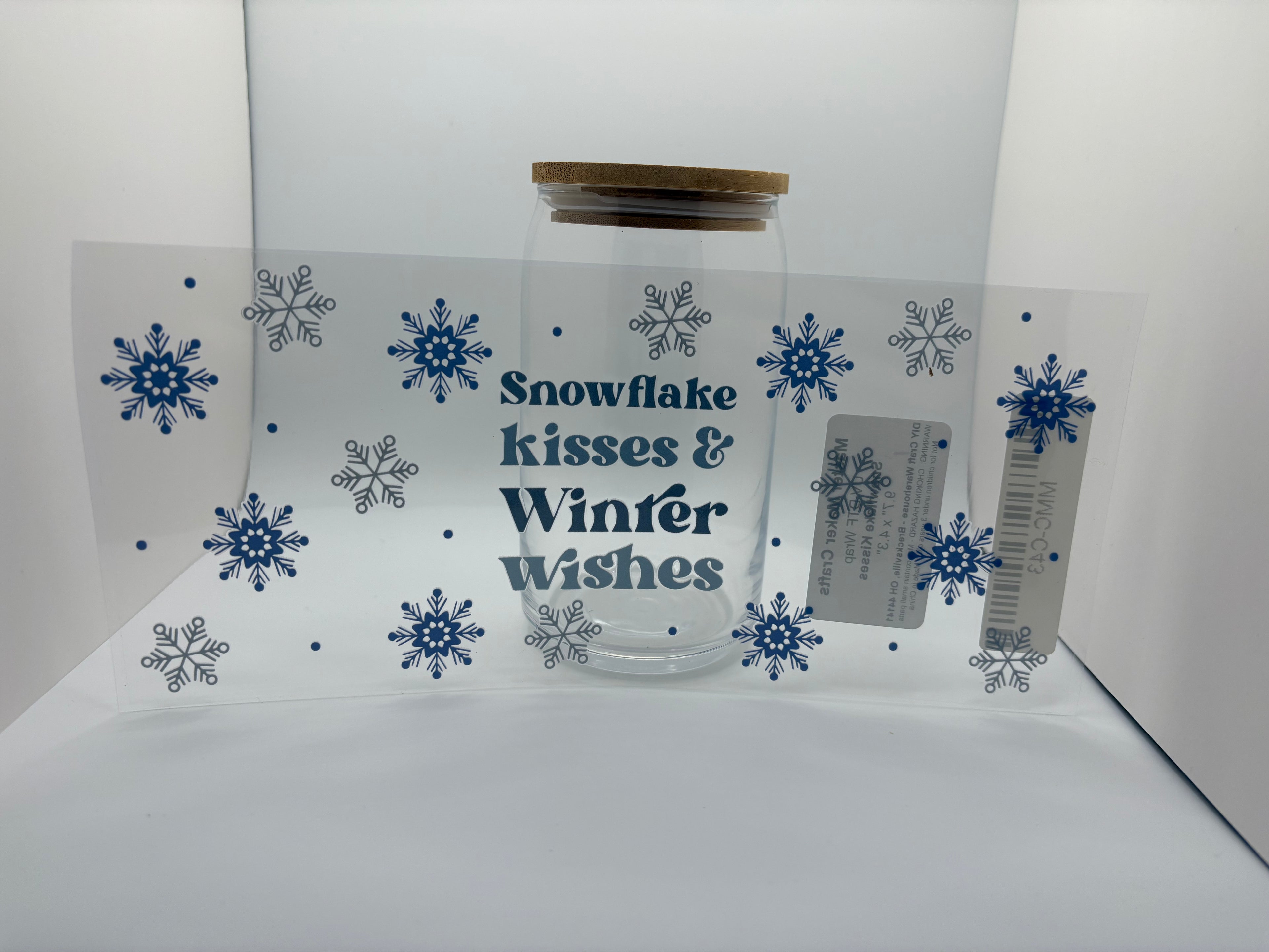 16 oz snowflake kisses and winter wishes cup