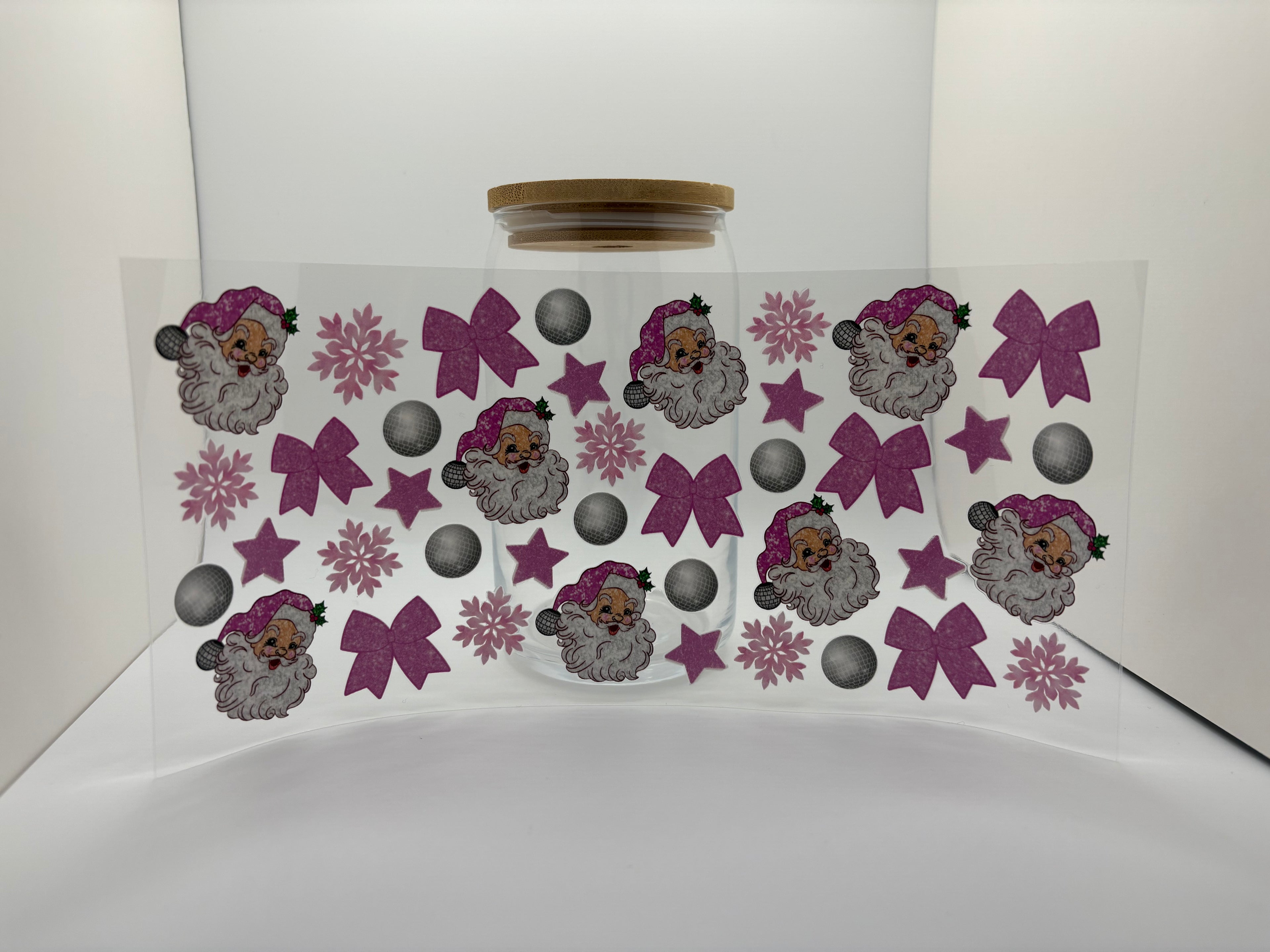 16 oz pink Santa disco cup