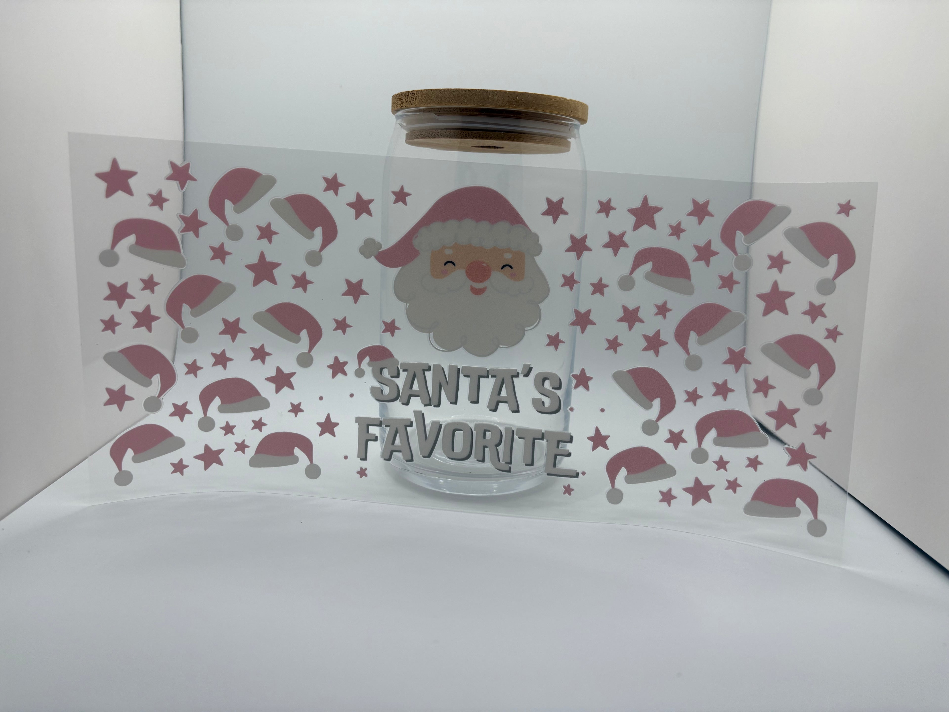 16 oz pink Santas favorite cup