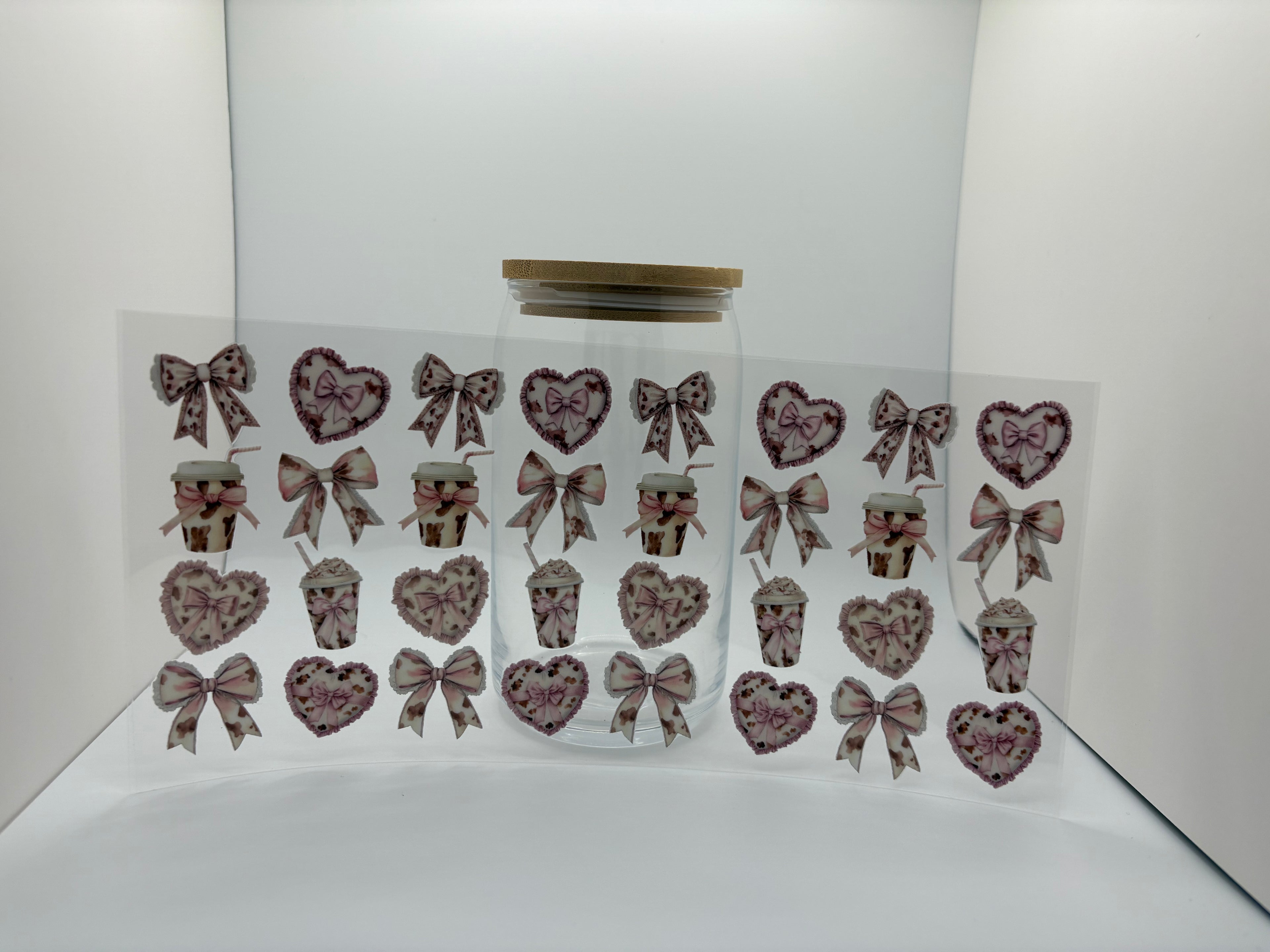 16 oz pink and brown cow print girly cup