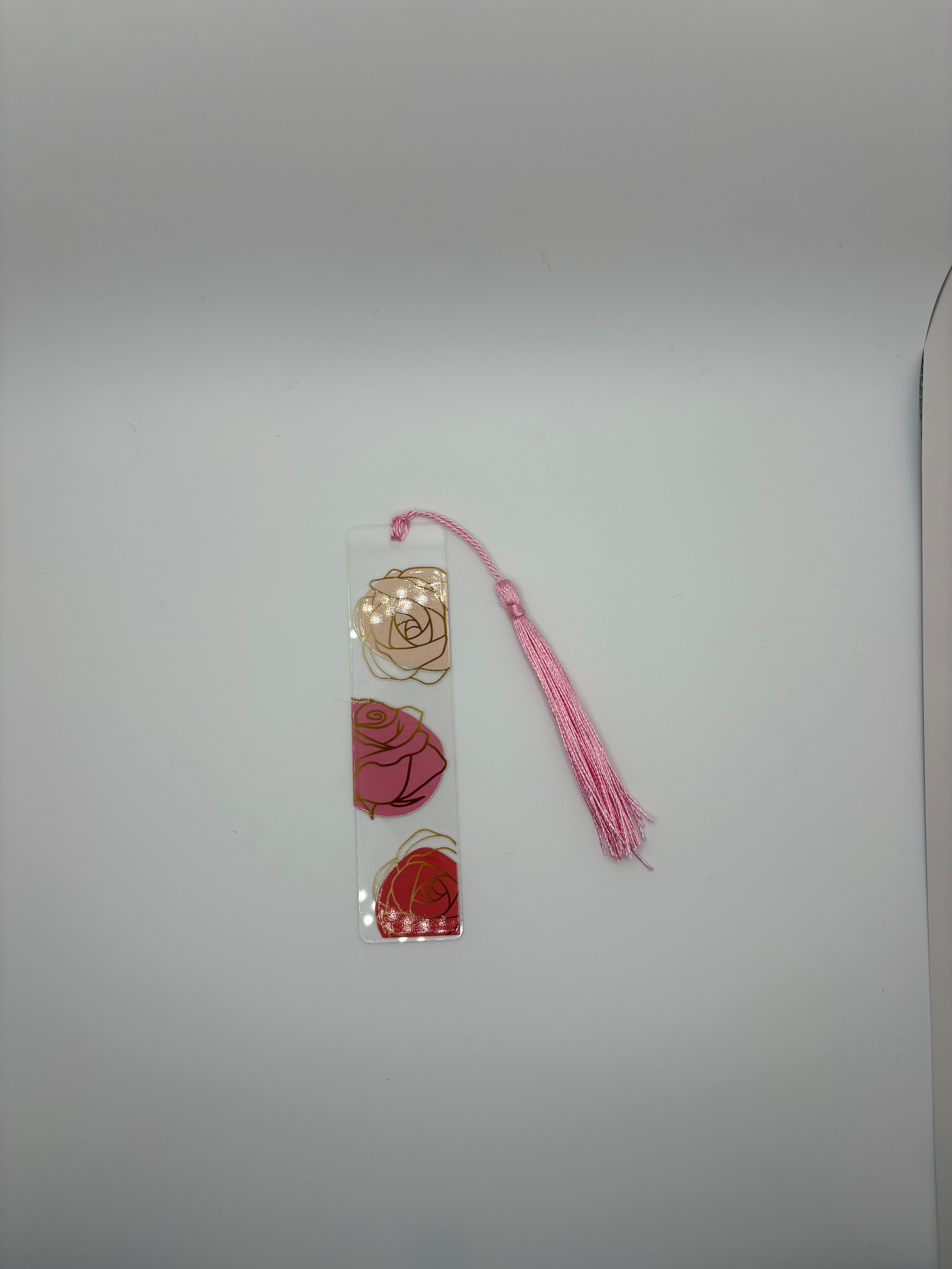 pink and gold bookmark
