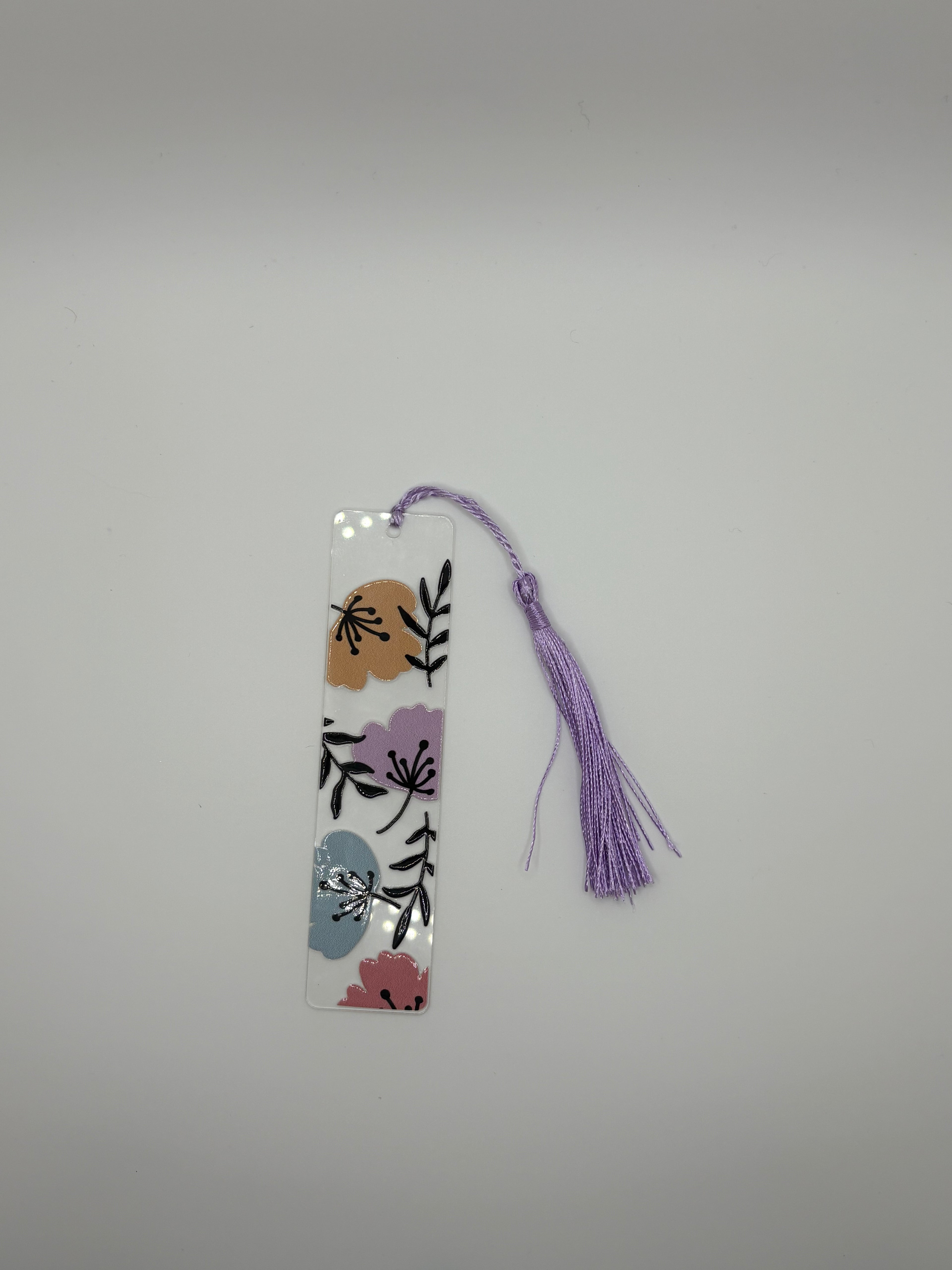 purple, blue and yellow flower bookmark