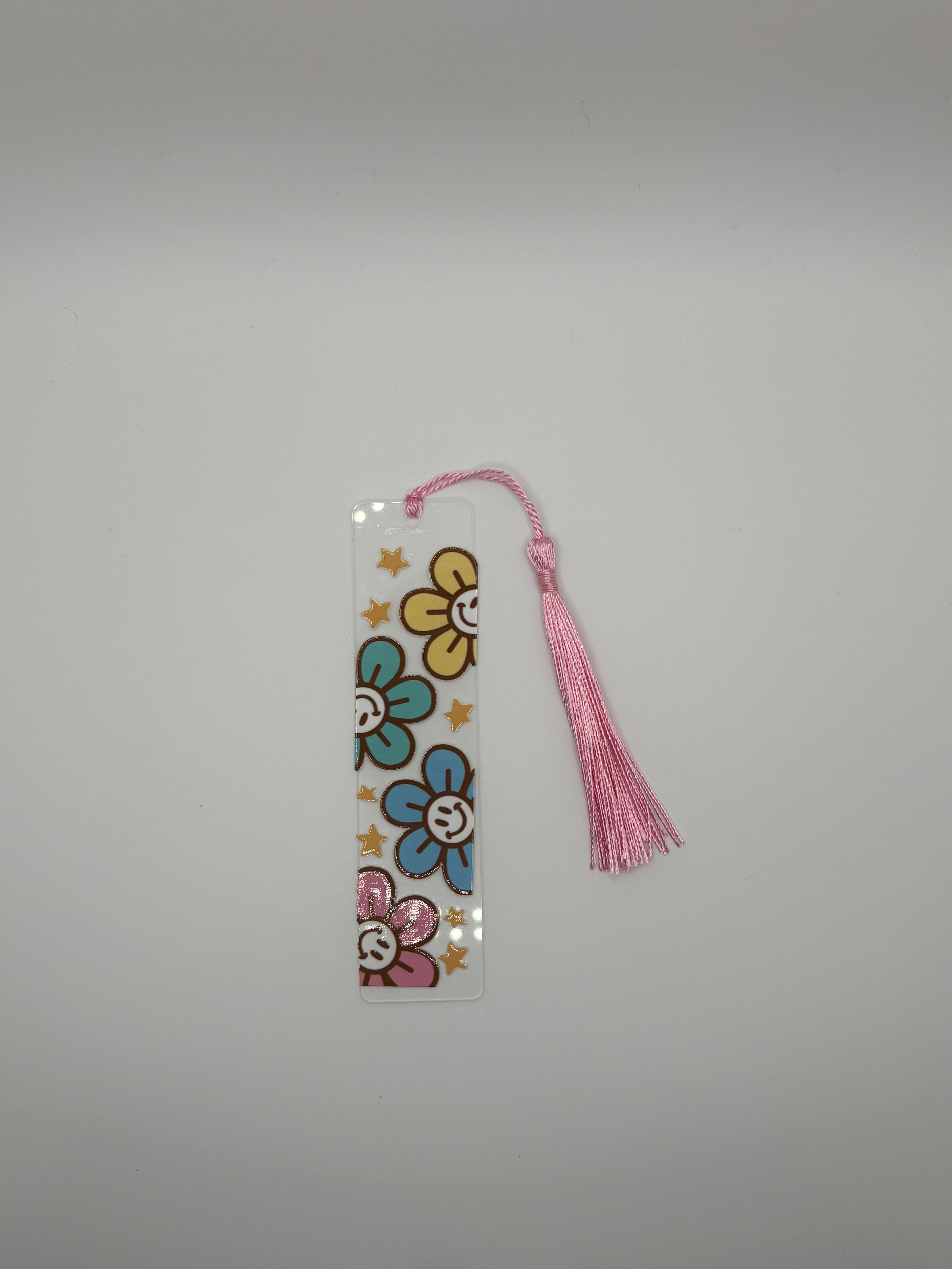 colorful smiley daisy bookmark