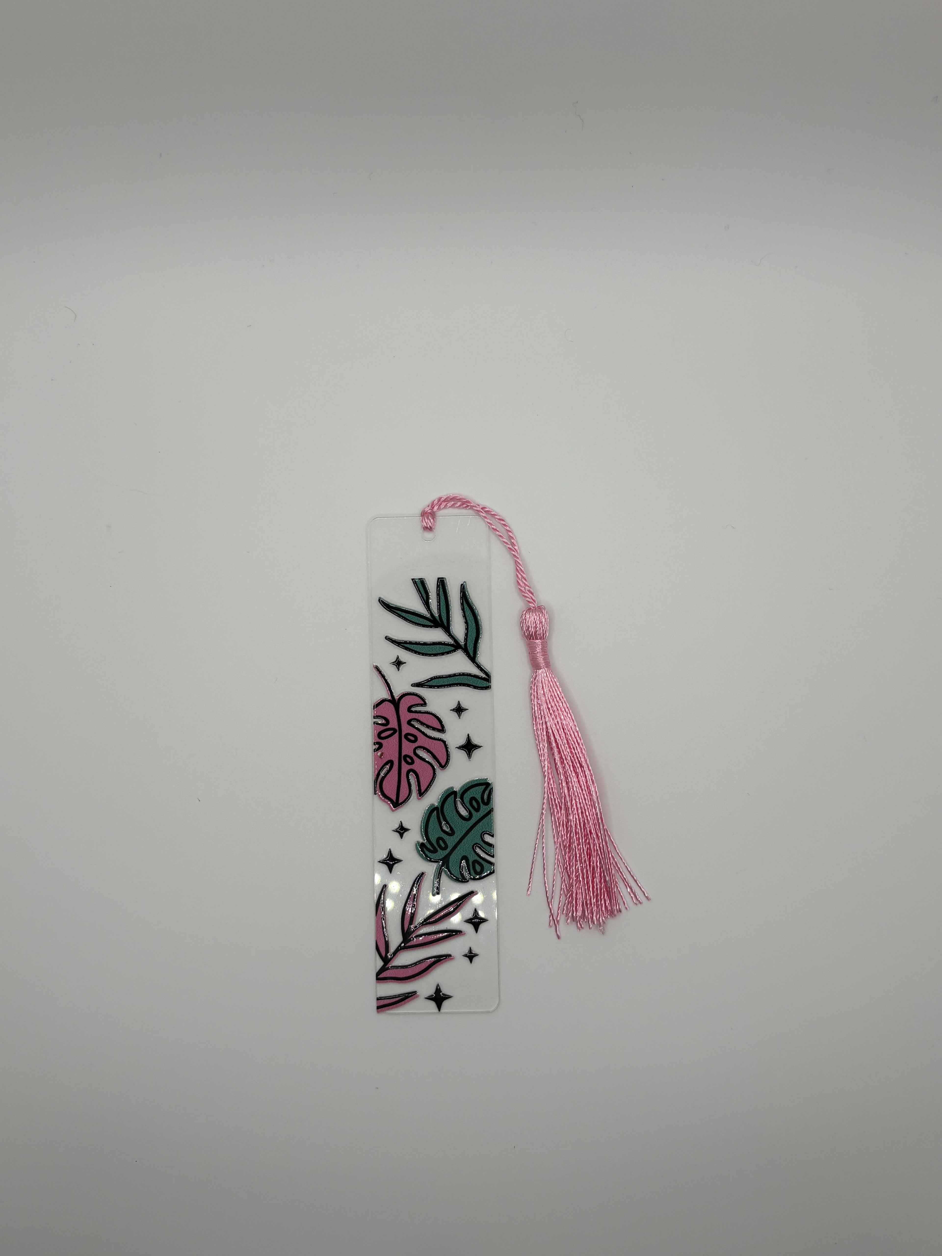 pink and green leaf bookmark
