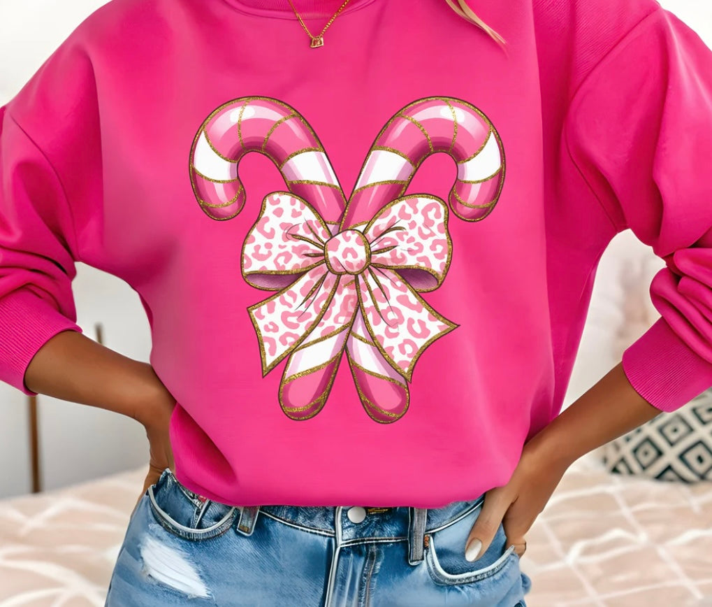PRESALE candy cane bow shirt