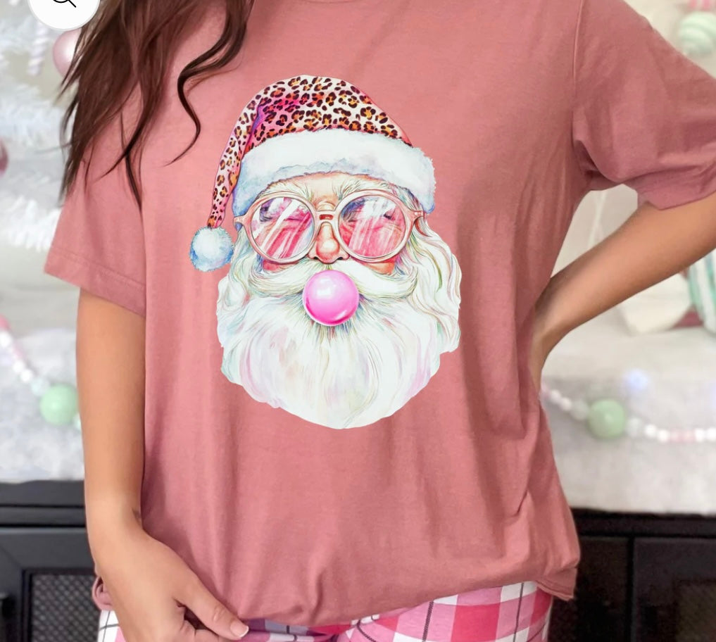PRESALE pink cheetah santa shirt