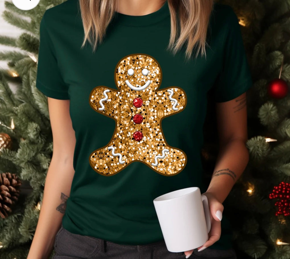 PRESALE faux glitter ginger bread shirt